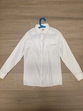Zara Kids Tailored Classic White Button Down Shirt 11 - 12 Slim Fit